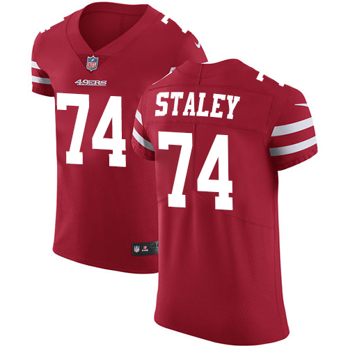Nike 49ers #74 Joe Staley Red Team Color Men's Stitched NFL Vapor Untouchable Elite Jersey
